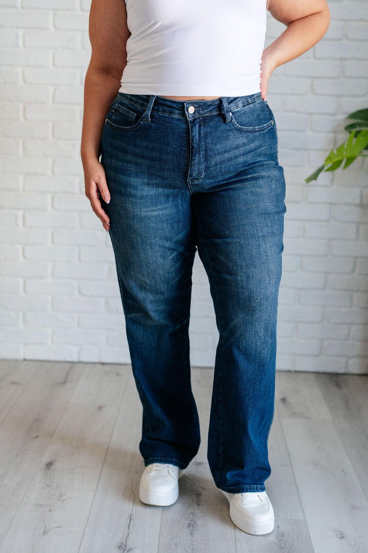 Muriel Mid Rise Control Top Classic Straight Jeans - TheDesignChambersBoutique