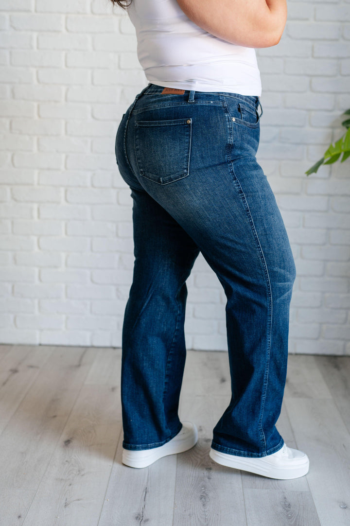 Muriel Mid Rise Control Top Classic Straight Jeans - TheDesignChambersBoutique