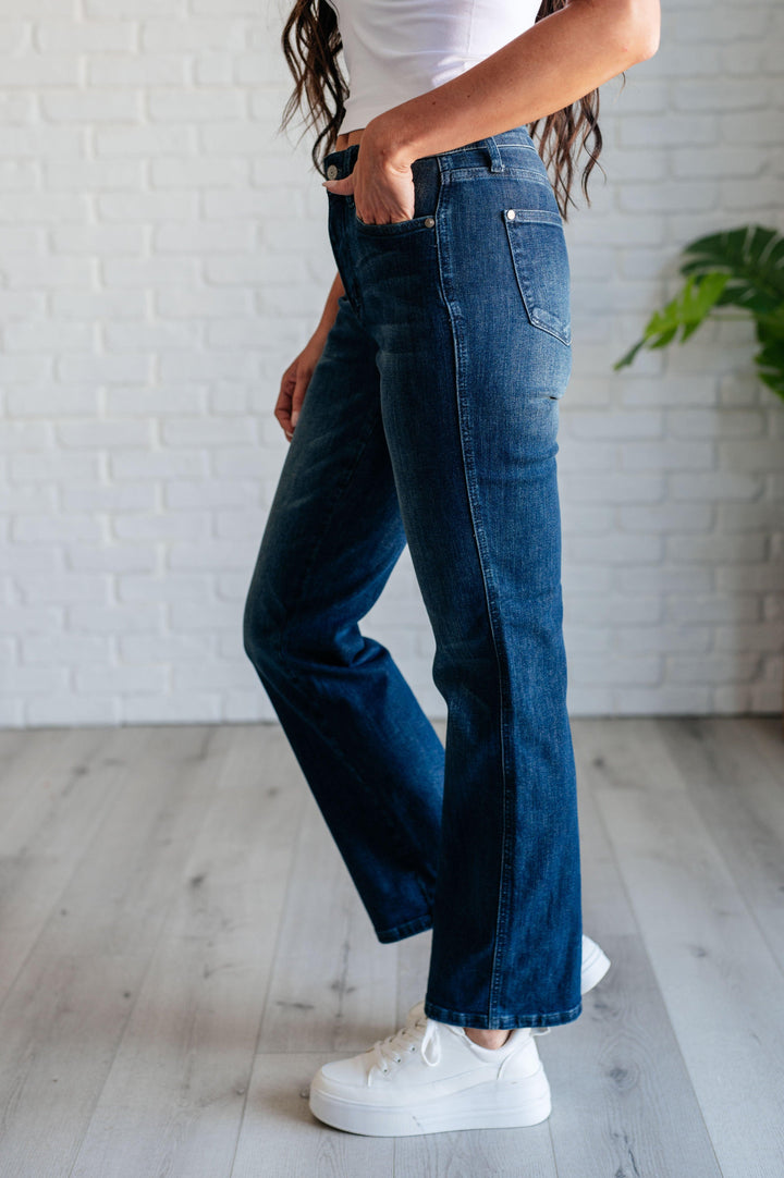 Muriel Mid Rise Control Top Classic Straight Jeans - TheDesignChambersBoutique