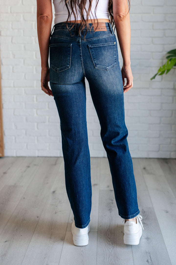 Muriel Mid Rise Control Top Classic Straight Jeans - TheDesignChambersBoutique