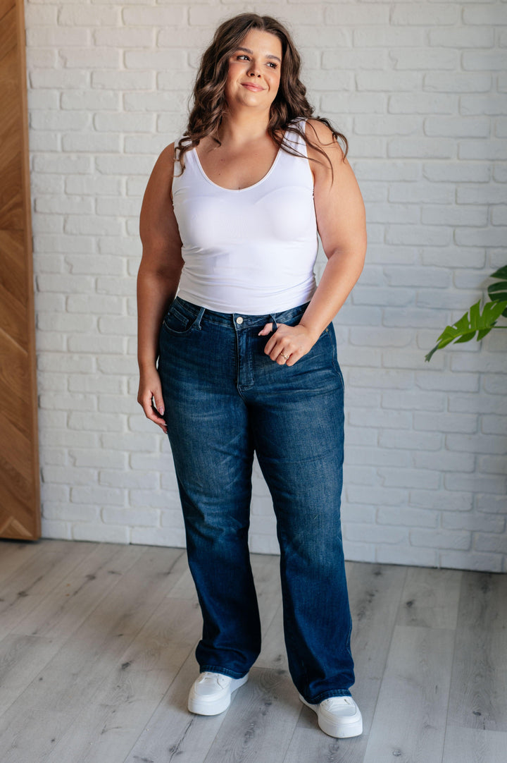 Muriel Mid Rise Control Top Classic Straight Jeans - TheDesignChambersBoutique