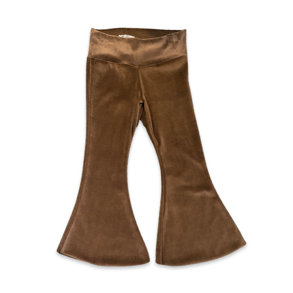 Girl’s Chocolate Stretch Velvet Bellbottoms