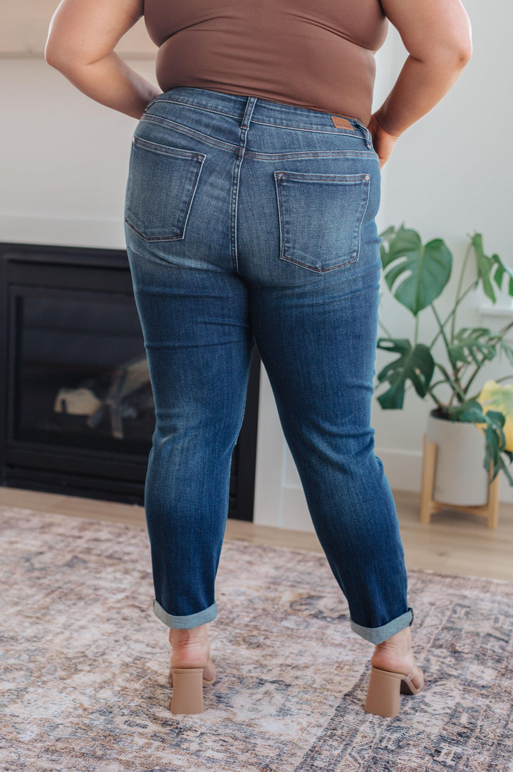 Amber Mid Rise Cuffed Slim Fit Jeans - TheDesignChambersBoutique