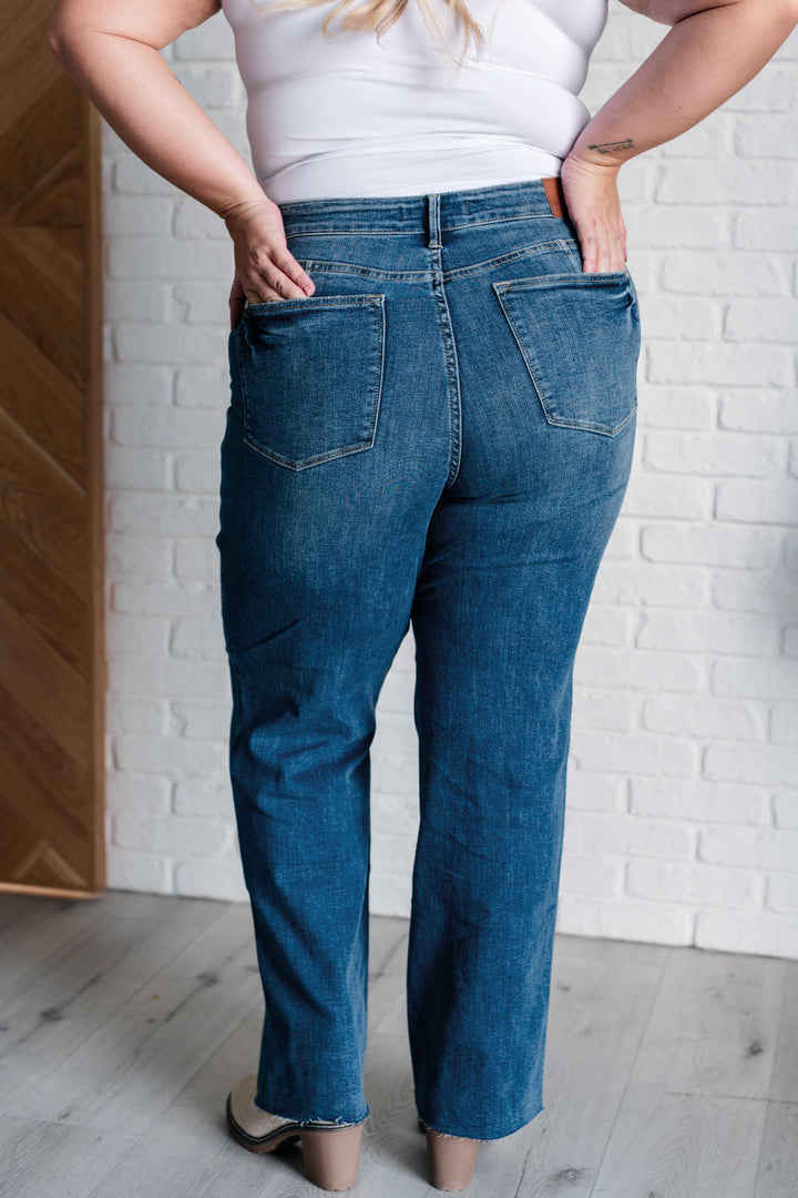 Anita Mid Rise Control Top Vintage Straight Jeans - TheDesignChambersBoutique