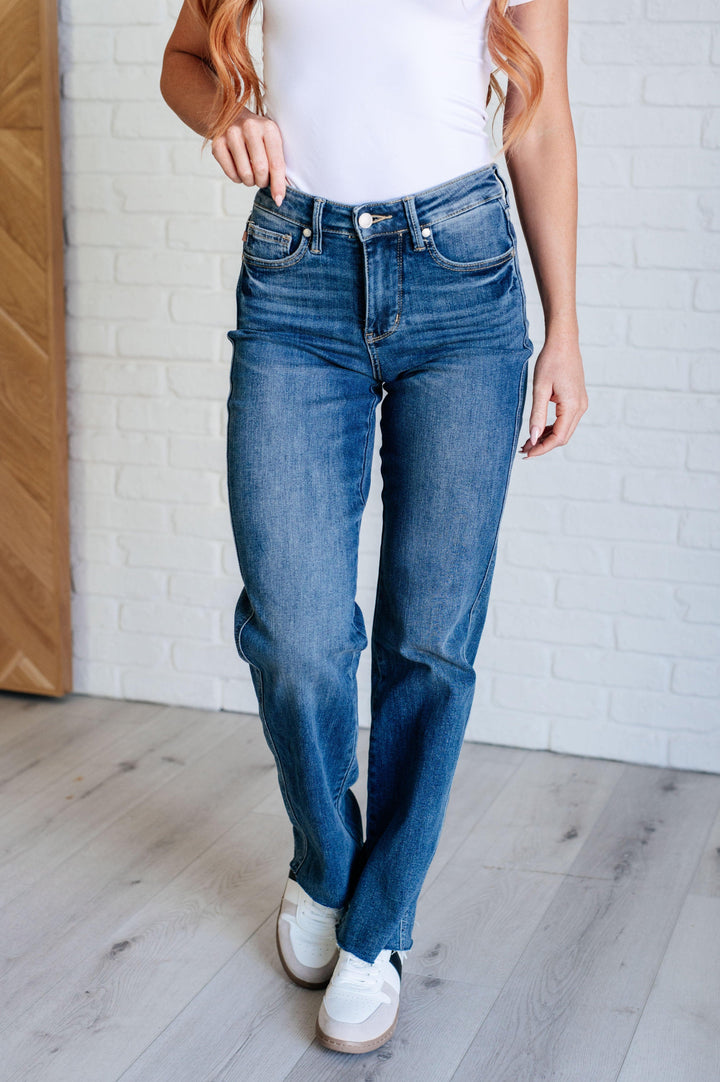 Anita Mid Rise Control Top Vintage Straight Jeans - TheDesignChambersBoutique