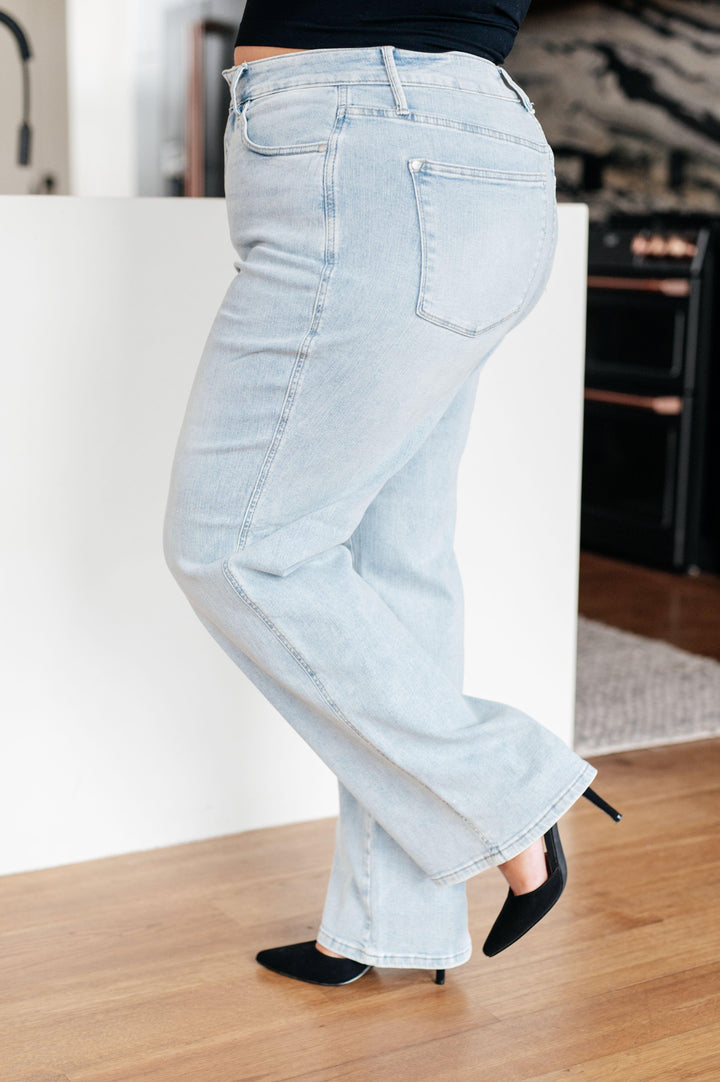 Brooke High Rise Control Top Vintage Wash Straight Jeans - TheDesignChambersBoutique