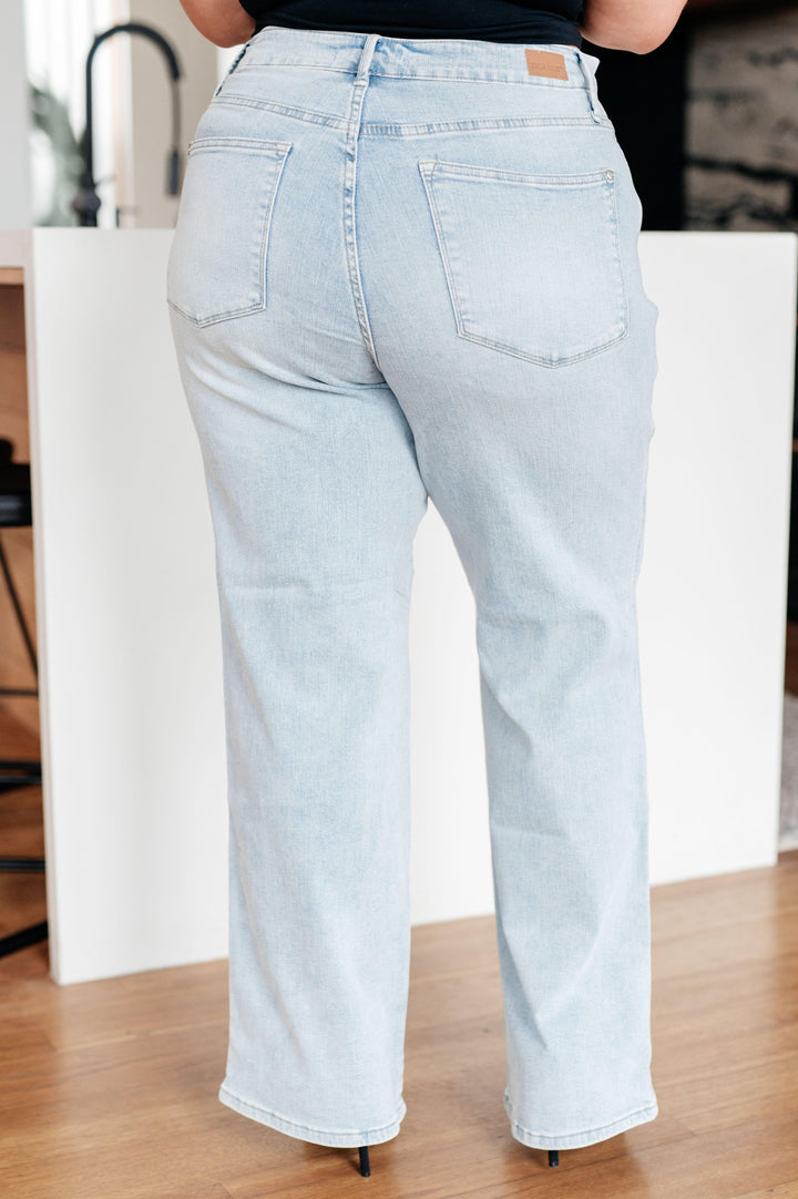 Brooke High Rise Control Top Vintage Wash Straight Jeans - TheDesignChambersBoutique