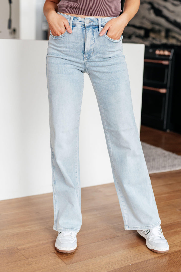 Brooke High Rise Control Top Vintage Wash Straight Jeans - TheDesignChambersBoutique