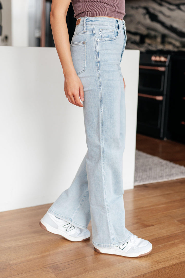 Brooke High Rise Control Top Vintage Wash Straight Jeans - TheDesignChambersBoutique