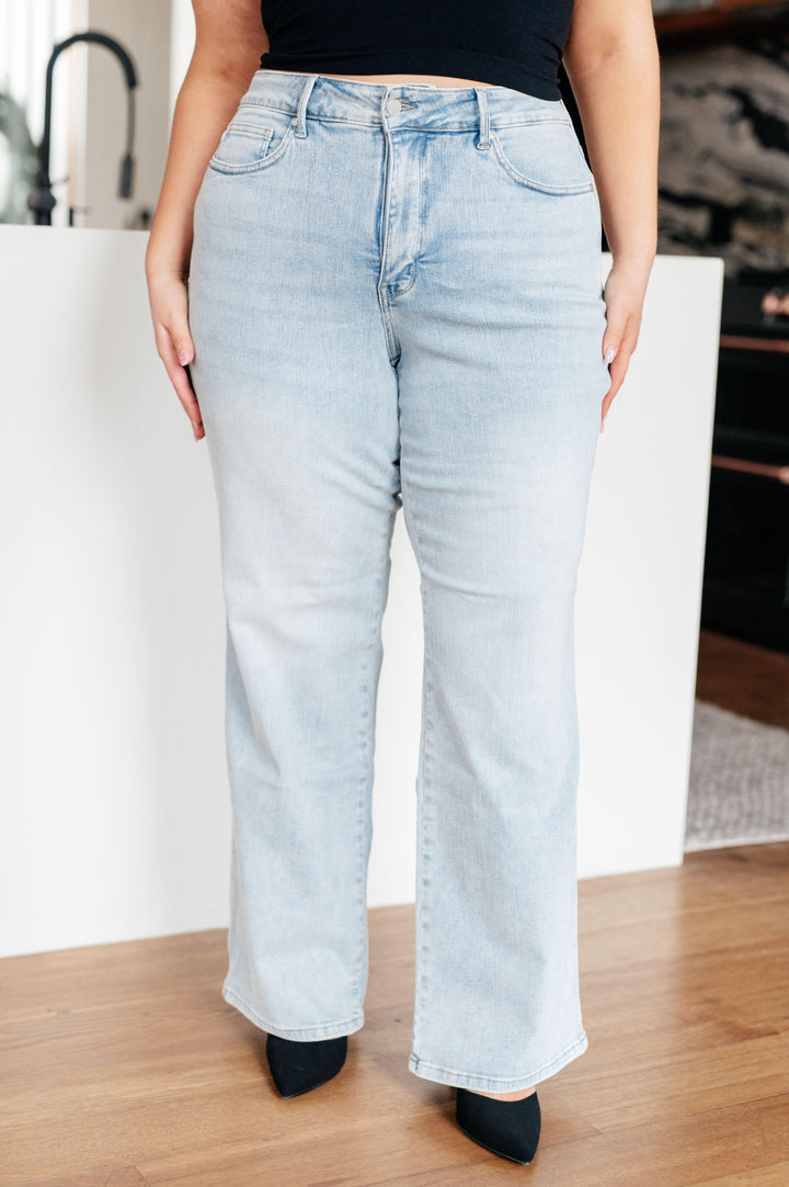 Brooke High Rise Control Top Vintage Wash Straight Jeans - TheDesignChambersBoutique