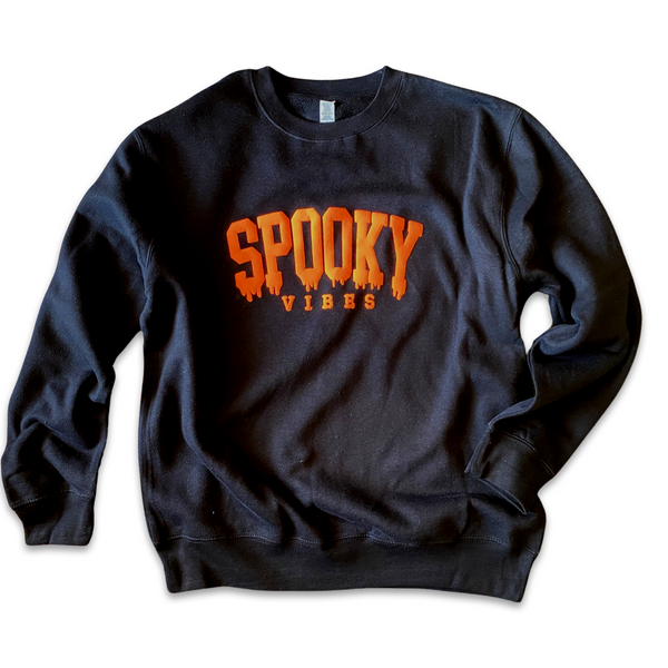 SPOOKY VIBES Puff Paint Crewneck Sweatshirt