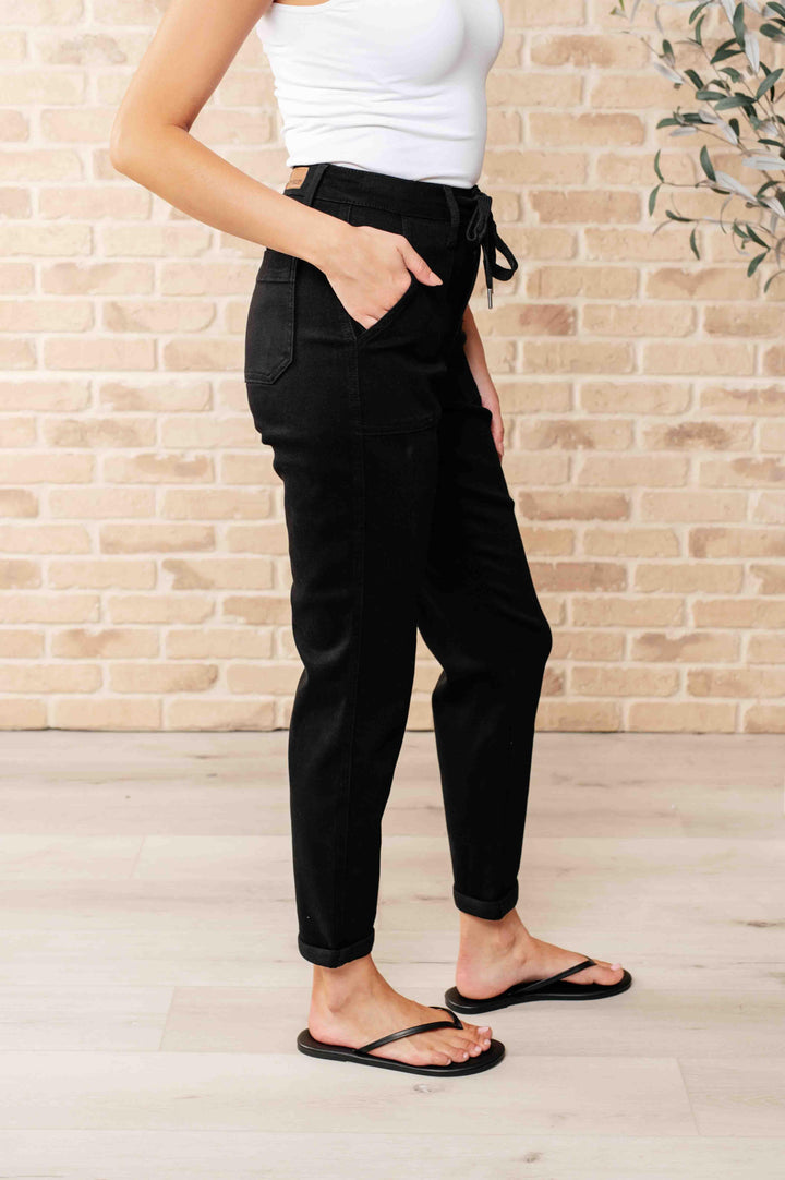 Carmen Double Cuff Joggers in Black - TheDesignChambersBoutique