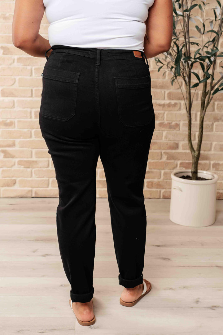 Carmen Double Cuff Joggers in Black - TheDesignChambersBoutique