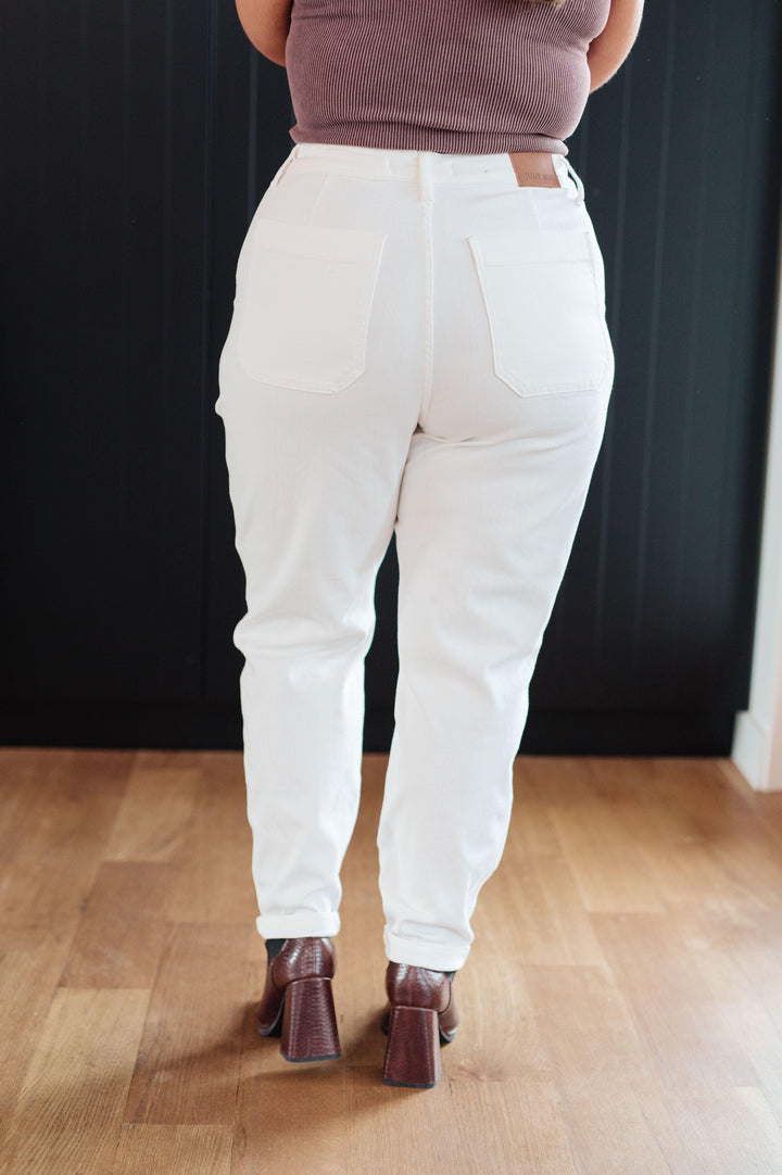 Charlene High Rise Jogger in Ecru - TheDesignChambersBoutique