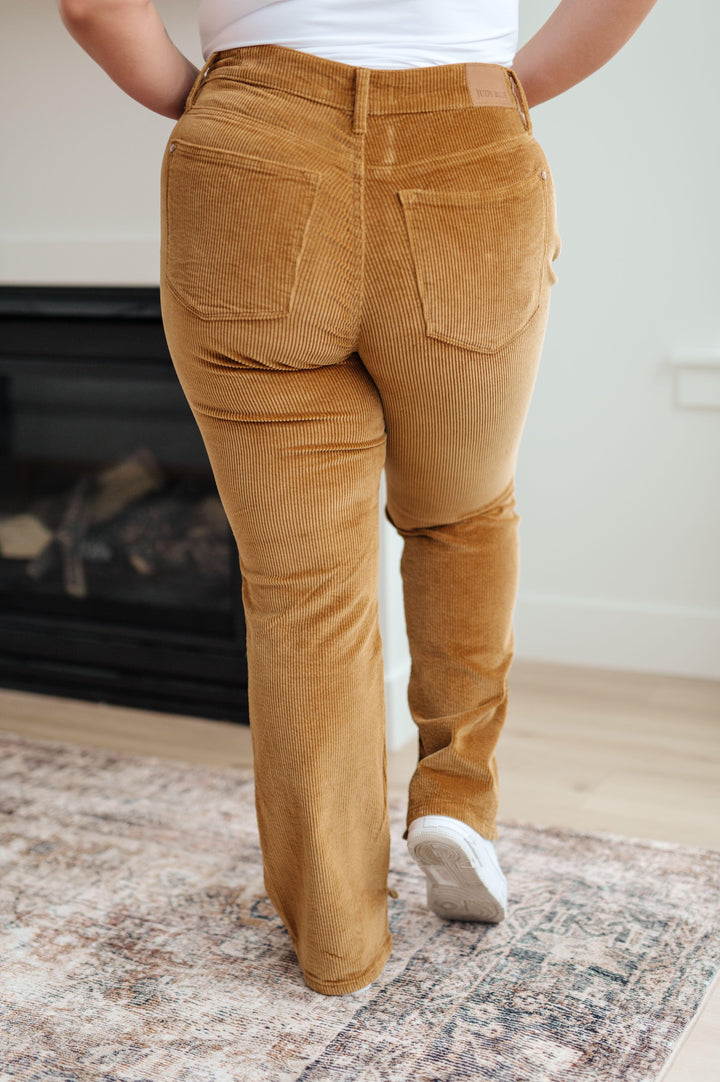 Cordelia Bootcut Corduroy Pants in Camel - TheDesignChambersBoutique