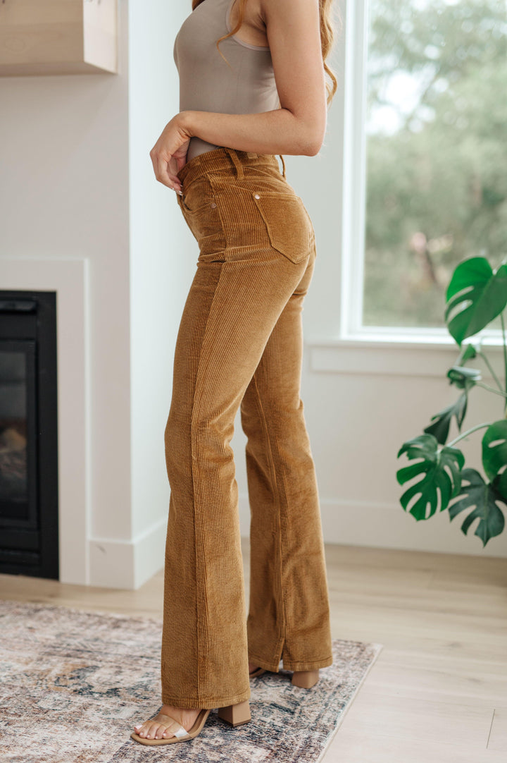 Cordelia Bootcut Corduroy Pants in Camel - TheDesignChambersBoutique