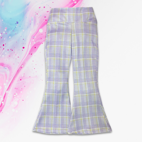 Girl’s Plaid Flare Trousers