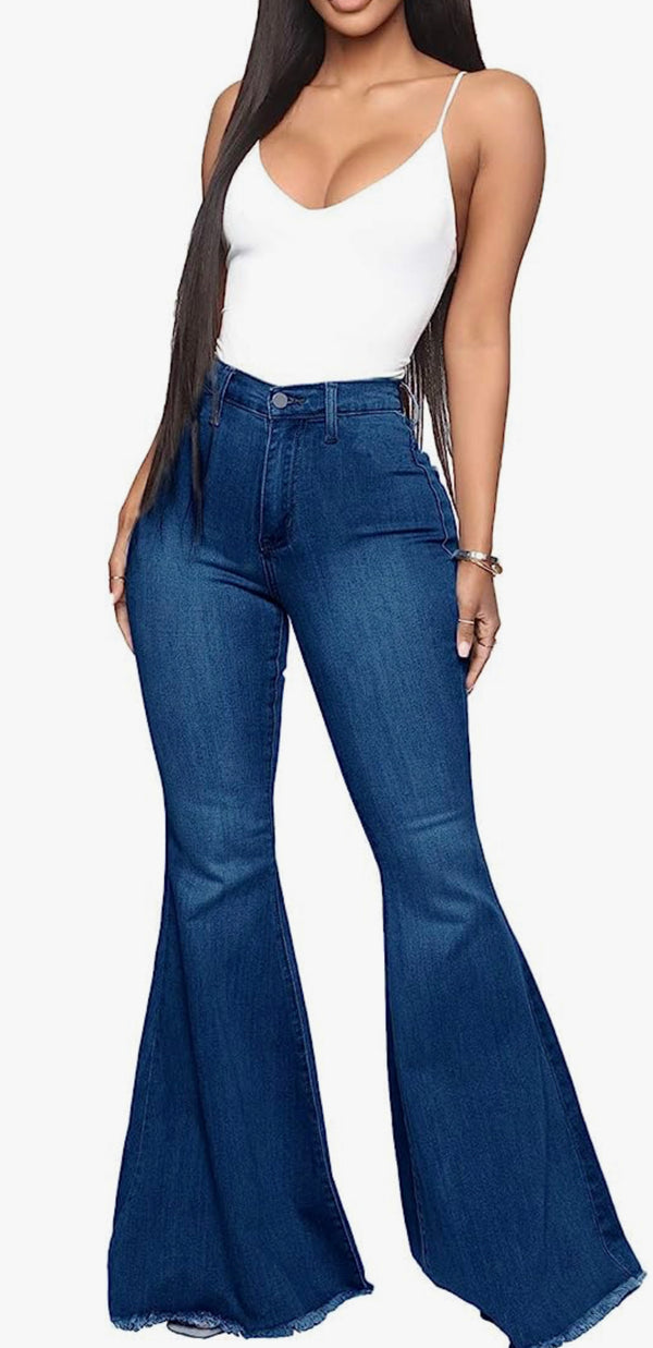 Bridget Plus Size Bellbottom Jeans - TheDesignChambersBoutique