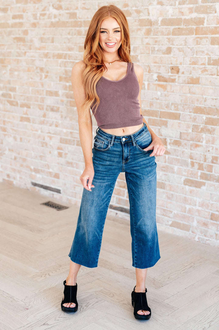 Hayes High Rise Wide Leg Crop Jeans - TheDesignChambersBoutique