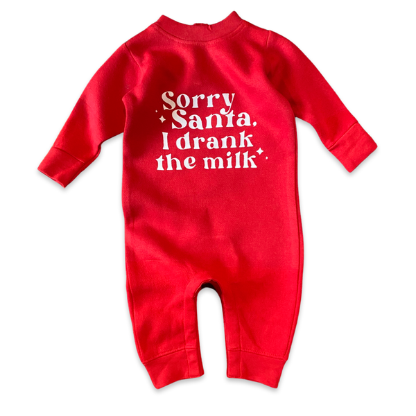 Sorry Santa, I drank the milk! Baby Sweatshirt Coveralls