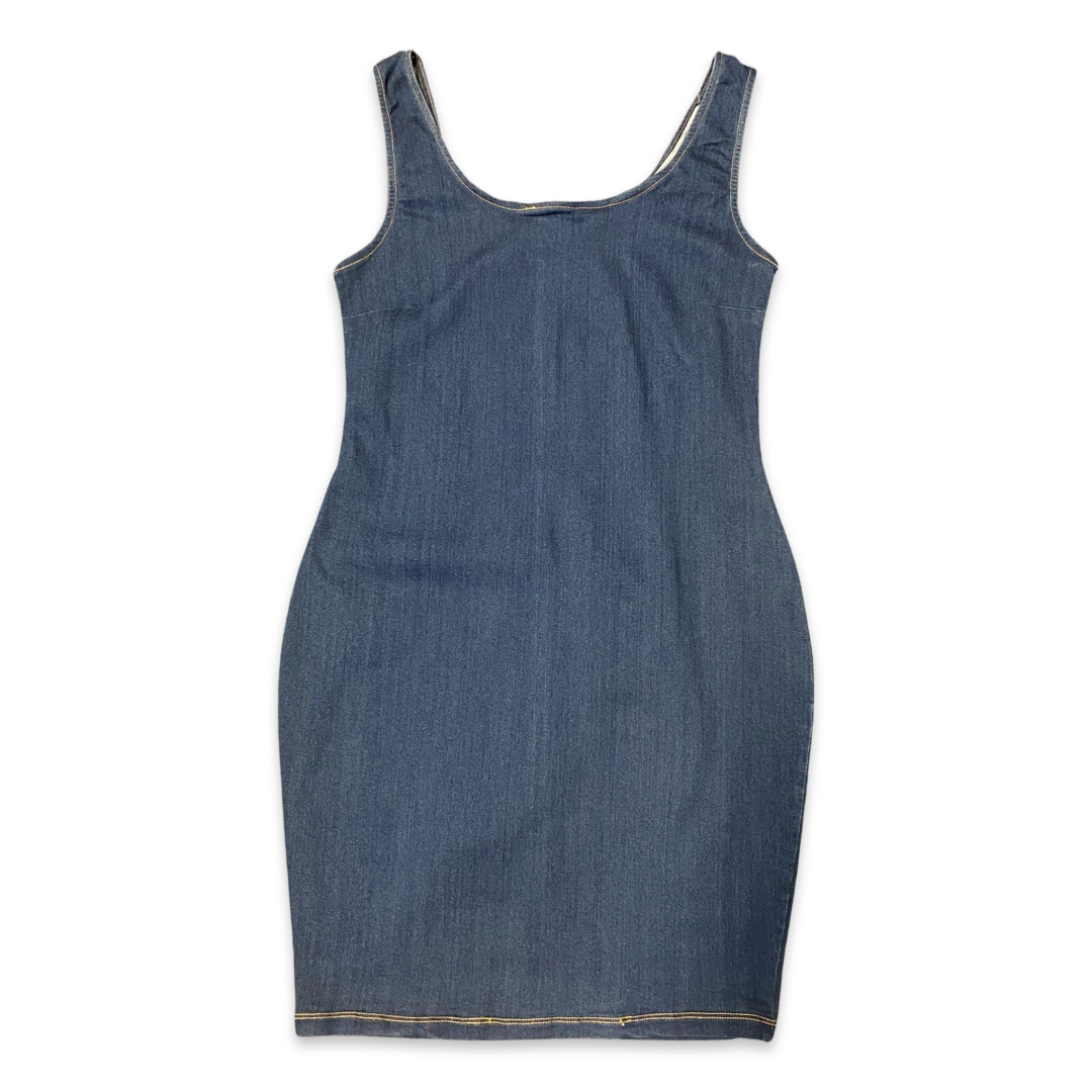 Madame Light Blue Denim Sleeveless Shift Dress | Buy COLOR Blue Dress  Online for | Glamly