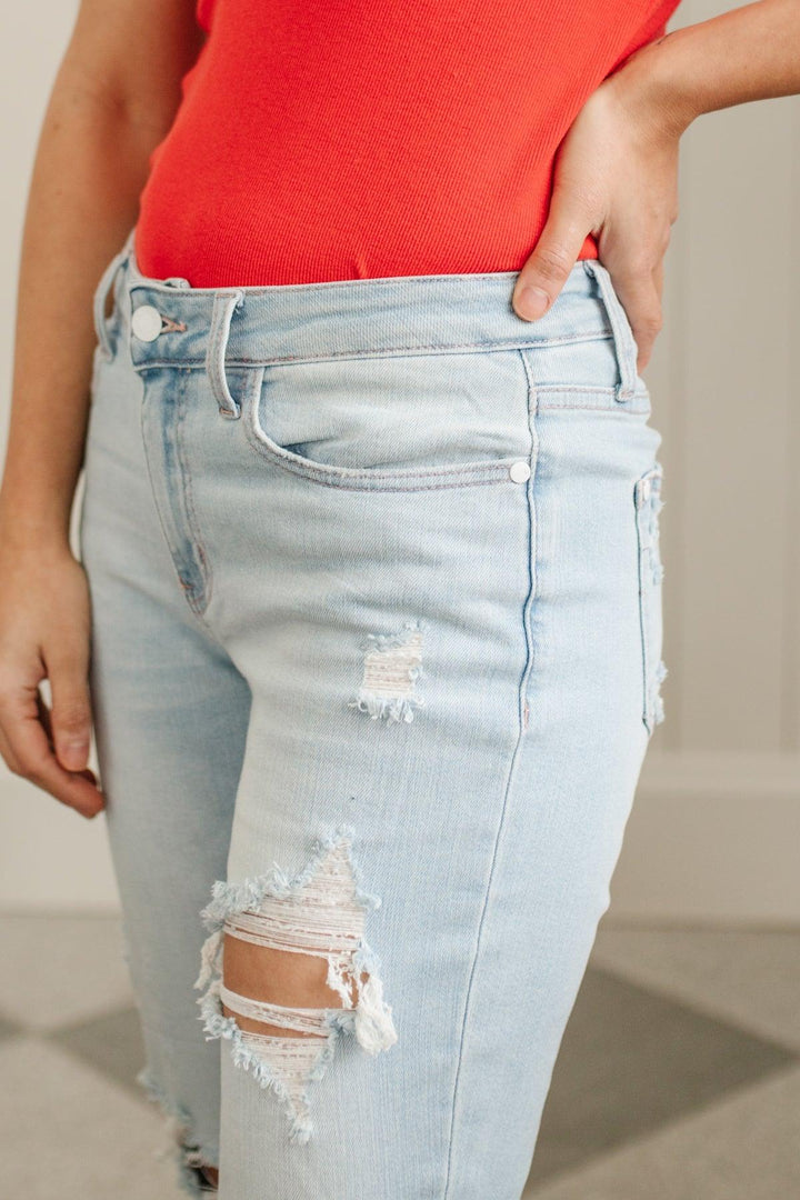 Super Light Destroyed Boyfriend Jeans - TheDesignChambersBoutique