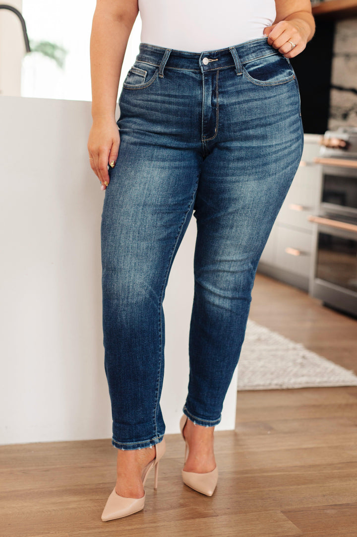 London Midrise Cuffed Boyfriend Jeans - TheDesignChambersBoutique