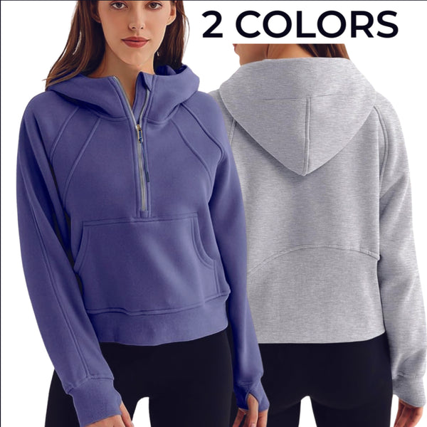 Lulu Quality Scuba Quarter Zip Pullover - TheDesignChambersBoutique