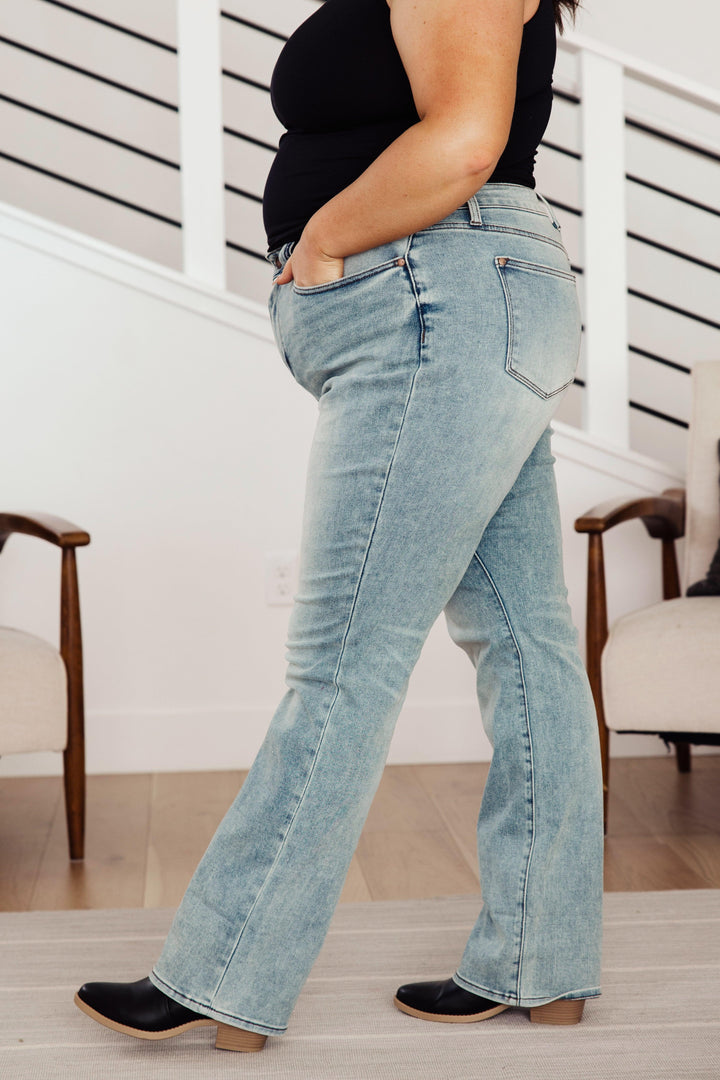 Miranda High Rise Plaid Cuff Vintage Straight Jeans - TheDesignChambersBoutique