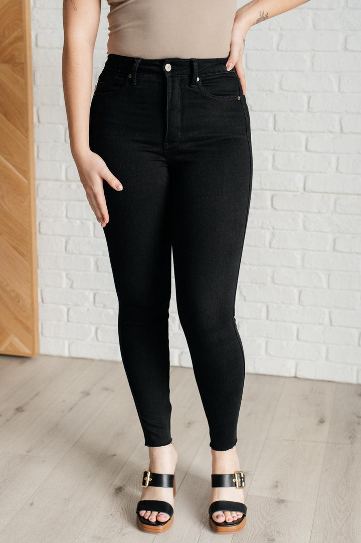 Nicole Tummy Control Skinny Jeans in Black - TheDesignChambersBoutique