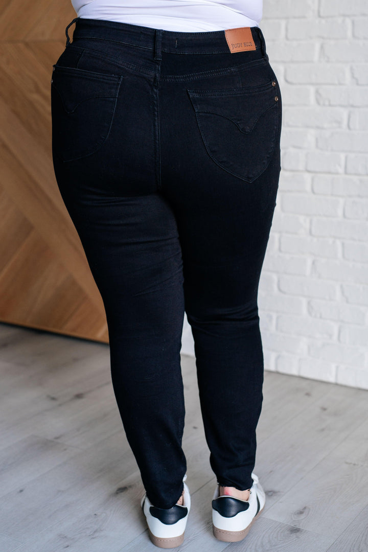 Nicole Tummy Control Skinny Jeans in Black - TheDesignChambersBoutique