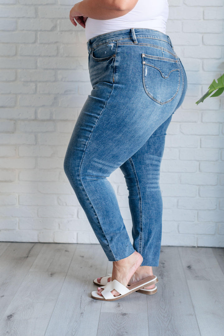 Nicole Tummy Control Skinny Jeans in Vintage Wash - TheDesignChambersBoutique