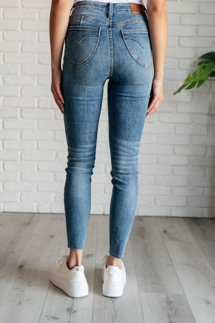 Nicole Tummy Control Skinny Jeans in Vintage Wash - TheDesignChambersBoutique