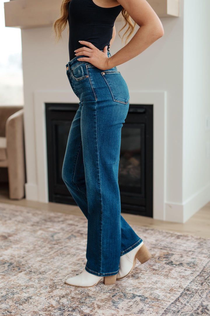 Pippa High Rise Button Fly Dad Jeans - TheDesignChambersBoutique