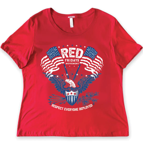 Red Fridays Patriotic Scoop or Unisex Tee- Respect Everyone Deployed