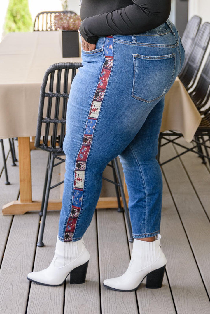 Rio Western Print Relaxed Jeans - TheDesignChambersBoutique