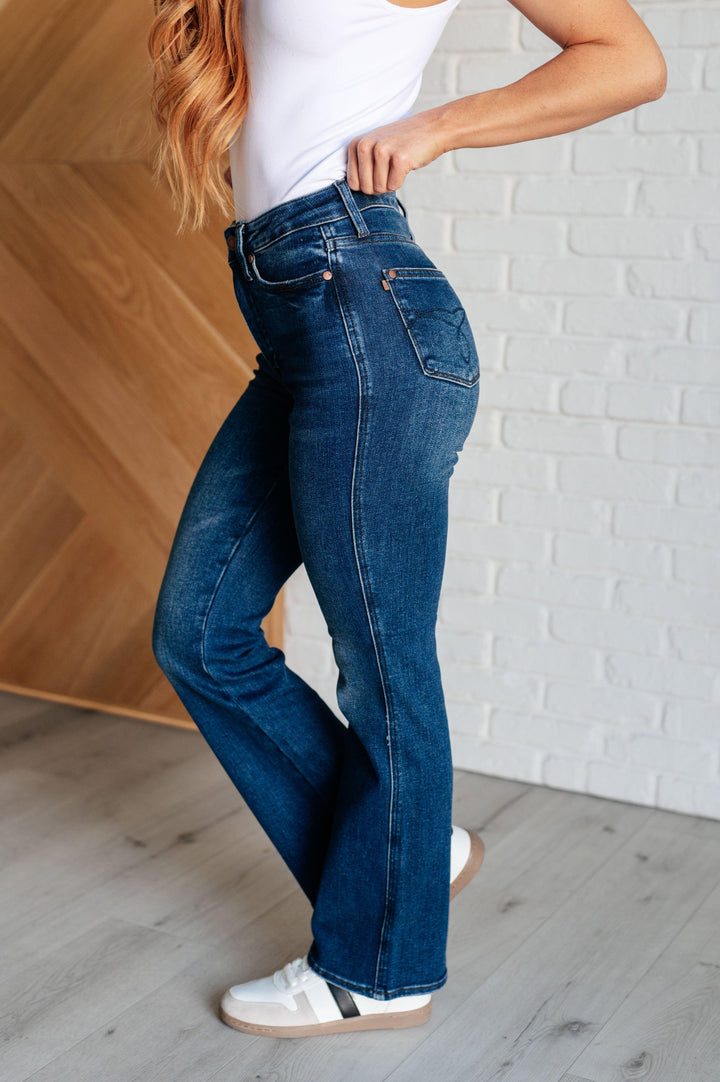 Santana High Rise Control Top Bootcut Jeans (Short Inseam) - TheDesignChambersBoutique