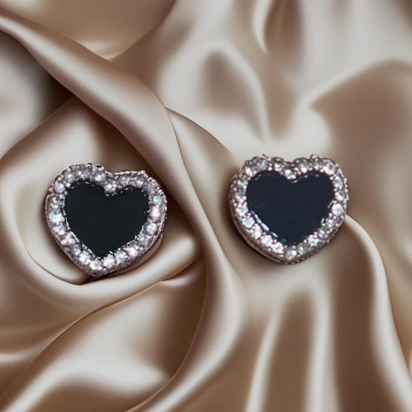 Black Heart Diamond Earrings