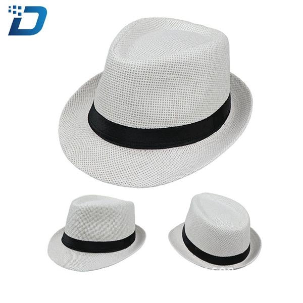 Black or White Straw Fedora with Removable Band