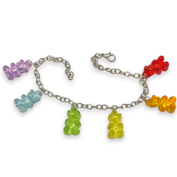 Gummy Bear Ankle Bracelet (or bracelet for wide wrists)-Rainbow