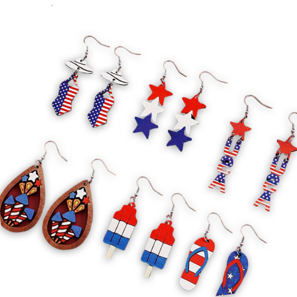 usa patriotic  earrings 