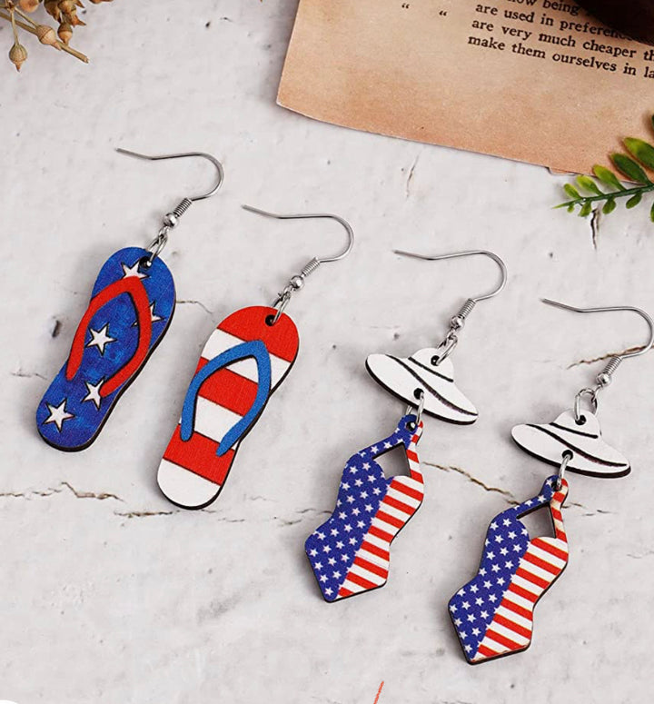 USA flip flop earrings