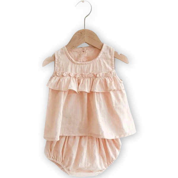 Pink Airy Baby Girl Tank Top with Bloomers