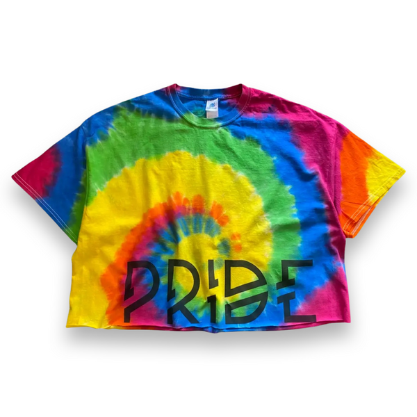 PRIDE Rainbow Boxy Tie Dye Crop Tee - TheDesignChambersBoutique