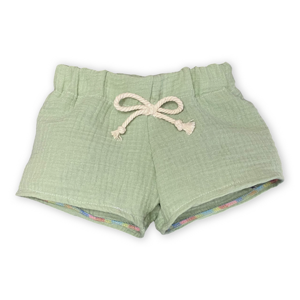 Kids/Baby Sage Green Muslin Gauze Shorts
