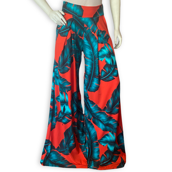 Tropic Fire Pleated Palazzo Pants