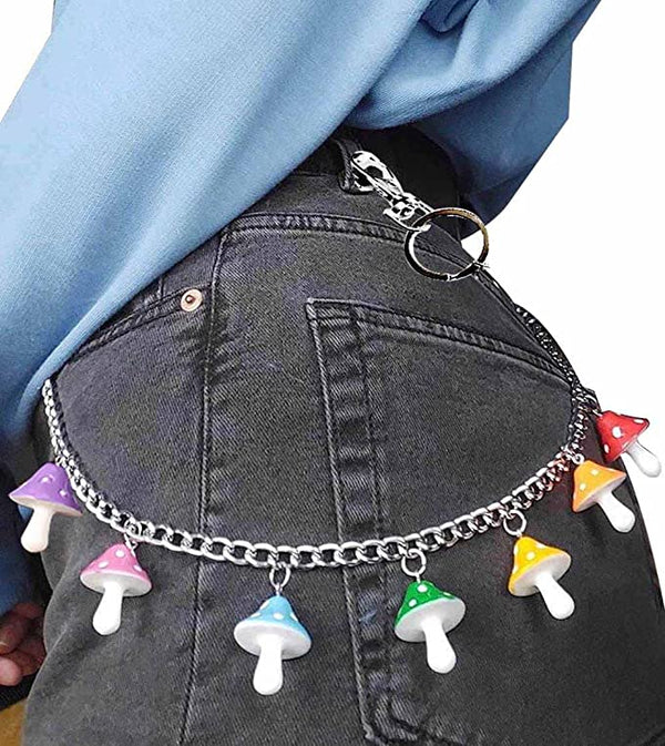 Magic Mushroom Wallet Chain in Rainbow