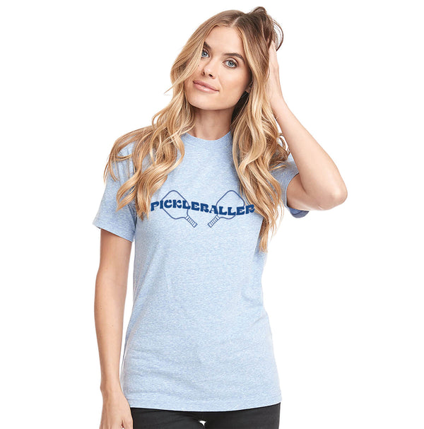 Unisex Sueded Pickleball Tee in Snowy Blue - PICKLEBALLER