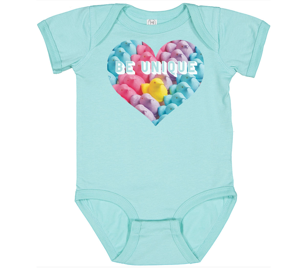 Be UNIQUE easter peeps Unisex Baby Onesie Chill (Aqua)