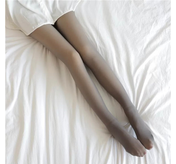 Illusion "Tights" (Fleece Leggings!) - Grey Footed